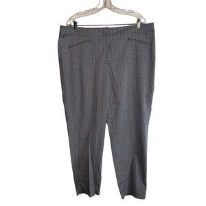 NEW J.Jill Stretch Crop Pant Size 18W Black & White Print Slim-Leg Elastic Waist